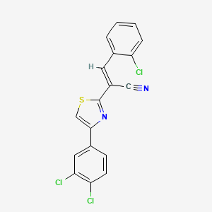 molecular formula C18H9Cl3N2S B3828059 3-(2-chlorophenyl)-2-[4-(3,4-dichlorophenyl)-1,3-thiazol-2-yl]acrylonitrile CAS No. 5212-27-1