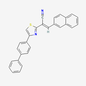 molecular formula C28H18N2S B3828061 2-[4-(4-biphenylyl)-1,3-thiazol-2-yl]-3-(2-naphthyl)acrylonitrile 