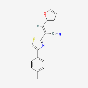 molecular formula C17H12N2OS B3828069 3-(2-furyl)-2-[4-(4-methylphenyl)-1,3-thiazol-2-yl]acrylonitrile 