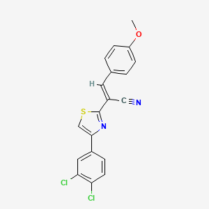 molecular formula C19H12Cl2N2OS B3828085 2-[4-(3,4-dichlorophenyl)-1,3-thiazol-2-yl]-3-(4-methoxyphenyl)acrylonitrile 