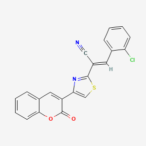 3-(2-chlorophenyl)-2-[4-(2-oxo-2H-chromen-3-yl)-1,3-thiazol-2-yl]acrylonitrile
