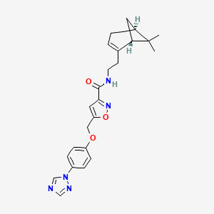 molecular formula C24H27N5O3 B3828113 N-{2-[(1R,5S)-6,6-dimethylbicyclo[3.1.1]hept-2-en-2-yl]ethyl}-5-{[4-(1H-1,2,4-triazol-1-yl)phenoxy]methyl}-3-isoxazolecarboxamide 