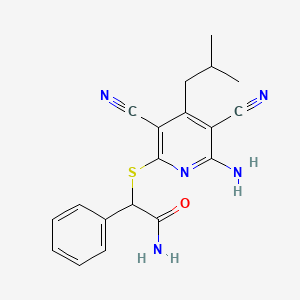 molecular formula C19H19N5OS B3828123 2-[(6-amino-3,5-dicyano-4-isobutyl-2-pyridinyl)thio]-2-phenylacetamide 