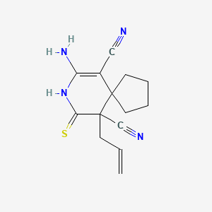 molecular formula C14H16N4S B3828141 10-allyl-7-amino-9-thioxo-8-azaspiro[4.5]dec-6-ene-6,10-dicarbonitrile CAS No. 202350-11-6