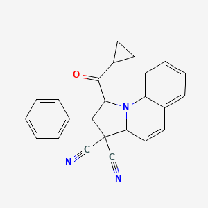molecular formula C24H19N3O B3828144 1-(cyclopropylcarbonyl)-2-phenyl-1,2-dihydropyrrolo[1,2-a]quinoline-3,3(3aH)-dicarbonitrile CAS No. 302326-02-9