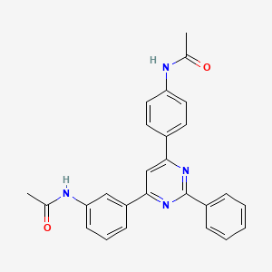 molecular formula C26H22N4O2 B3828215 N-(3-{6-[4-(acetylamino)phenyl]-2-phenyl-4-pyrimidinyl}phenyl)acetamide 