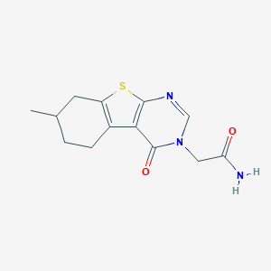 molecular formula C13H15N3O2S B382822 2-(7-methyl-4-oxo-5,6,7,8-tetrahydro[1]benzothieno[2,3-d]pyrimidin-3(4H)-yl)acetamide CAS No. 329227-52-3