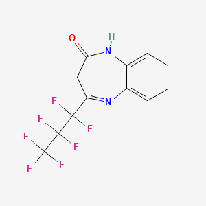 molecular formula C12H7F7N2O B3828234 4-(heptafluoropropyl)-1,3-dihydro-2H-1,5-benzodiazepin-2-one CAS No. 96146-10-0