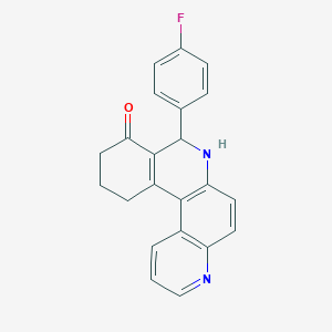 molecular formula C22H17FN2O B3828257 8-(4-fluorophenyl)-8,10,11,12-tetrahydrobenzo[a]-4,7-phenanthrolin-9(7H)-one 