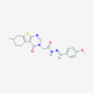 N'-(4-methoxybenzylidene)-2-(7-methyl-4-oxo-5,6,7,8-tetrahydro[1]benzothieno[2,3-d]pyrimidin-3(4H)-yl)acetohydrazide
