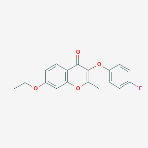 molecular formula C18H15FO4 B382830 7-ethoxy-3-(4-fluorophenoxy)-2-methyl-4H-chromen-4-one CAS No. 370586-23-5
