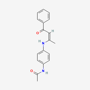 molecular formula C18H18N2O2 B3828303 N-{4-[(1-methyl-3-oxo-3-phenyl-1-propen-1-yl)amino]phenyl}acetamide 