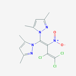 molecular formula C14H14Cl3N5O2 B3828304 1,1'-(3,4,4-trichloro-2-nitro-1,3-butadiene-1,1-diyl)bis(3,5-dimethyl-1H-pyrazole) 