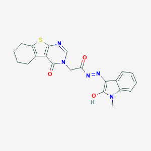 N-(2-Hydroxy-1-methylindol-3-yl)imino-2-(4-oxo-5,6,7,8-tetrahydro-[1]benzothiolo[2,3-d]pyrimidin-3-yl)acetamide