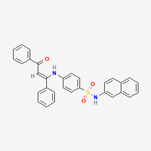 molecular formula C31H24N2O3S B3828313 N-2-naphthyl-4-[(3-oxo-1,3-diphenyl-1-propen-1-yl)amino]benzenesulfonamide 