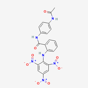 molecular formula C21H16N6O8 B3828321 N-[4-(acetylamino)phenyl]-2-[(2,4,6-trinitrophenyl)amino]benzamide 