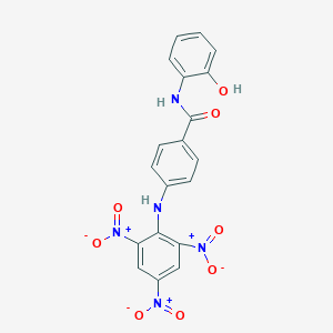 molecular formula C19H13N5O8 B3828327 N-(2-hydroxyphenyl)-4-[(2,4,6-trinitrophenyl)amino]benzamide 