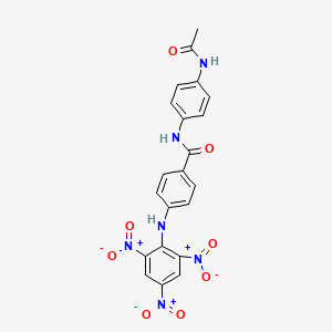 molecular formula C21H16N6O8 B3828334 N-[4-(acetylamino)phenyl]-4-[(2,4,6-trinitrophenyl)amino]benzamide 