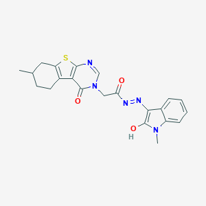 N-(2-Hydroxy-1-methylindol-3-yl)imino-2-(7-methyl-4-oxo-5,6,7,8-tetrahydro-[1]benzothiolo[2,3-d]pyrimidin-3-yl)acetamide
