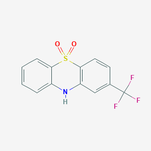 molecular formula C13H8F3NO2S B3828340 2-(trifluoromethyl)-10H-phenothiazine 5,5-dioxide 
