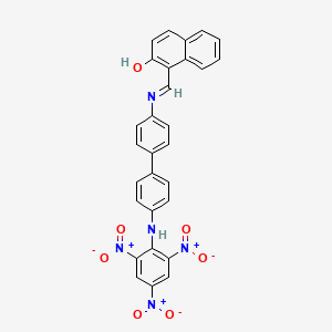 molecular formula C29H19N5O7 B3828347 1-[({4'-[(2,4,6-trinitrophenyl)amino]-4-biphenylyl}imino)methyl]-2-naphthol 