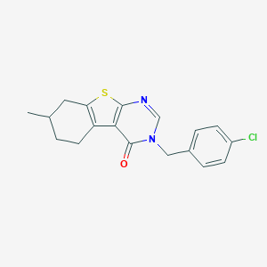 3-(4-chlorobenzyl)-7-methyl-5,6,7,8-tetrahydro[1]benzothieno[2,3-d]pyrimidin-4(3H)-one