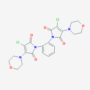 molecular formula C22H20Cl2N4O6 B382837 3-Chloro-1-[2-(3-chloro-4-morpholin-4-yl-2,5-dioxopyrrol-1-yl)phenyl]-4-morpholin-4-ylpyrrole-2,5-dione CAS No. 329228-42-4