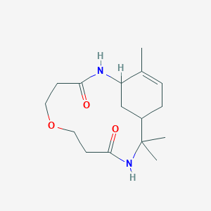 molecular formula C16H26N2O3 B3828371 11,11,15-trimethyl-6-oxa-2,10-diazabicyclo[10.3.1]hexadec-14-ene-3,9-dione 