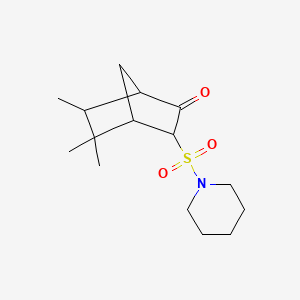 molecular formula C15H25NO3S B3828383 5,5,6-trimethyl-3-(1-piperidinylsulfonyl)bicyclo[2.2.1]heptan-2-one 