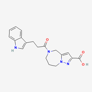 molecular formula C19H20N4O3 B3828388 5-[3-(1H-indol-3-yl)propanoyl]-5,6,7,8-tetrahydro-4H-pyrazolo[1,5-a][1,4]diazepine-2-carboxylic acid 