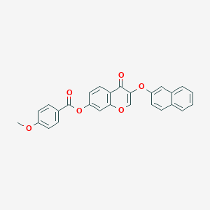 molecular formula C27H18O6 B382840 3-(2-naphthyloxy)-4-oxo-4H-chromen-7-yl 4-methoxybenzoate CAS No. 370841-53-5