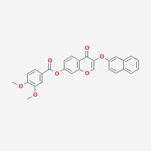 molecular formula C28H20O7 B382841 3-(2-naphthyloxy)-4-oxo-4H-chromen-7-yl 3,4-dimethoxybenzoate CAS No. 370842-53-8