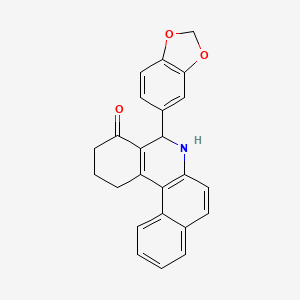 molecular formula C24H19NO3 B3828417 5-(1,3-benzodioxol-5-yl)-2,3,5,6-tetrahydrobenzo[a]phenanthridin-4(1H)-one 