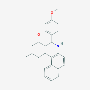 molecular formula C25H23NO2 B3828477 5-(4-methoxyphenyl)-2-methyl-2,3,5,6-tetrahydrobenzo[a]phenanthridin-4(1H)-one 