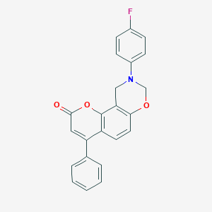 molecular formula C23H16FNO3 B382848 9-(4-fluorophenyl)-4-phenyl-9,10-dihydro-2H,8H-chromeno[8,7-e][1,3]oxazin-2-one CAS No. 370586-28-0