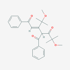 molecular formula C26H30O5 B3828504 4-benzoyl-6-methoxy-3-(1-methoxy-1-methylethyl)-6-methyl-1-phenyl-2-heptene-1,5-dione 