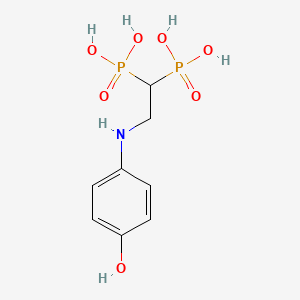 molecular formula C8H13NO7P2 B3828522 {2-[(4-hydroxyphenyl)amino]-1,1-ethanediyl}bis(phosphonic acid) 