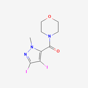 molecular formula C9H11I2N3O2 B3828531 4-[(3,4-diiodo-1-methyl-1H-pyrazol-5-yl)carbonyl]morpholine 