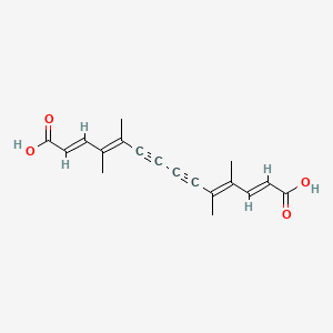 molecular formula C18H18O4 B3828570 4,5,10,11-tetramethyl-2,4,10,12-tetradecatetraene-6,8-diynedioic acid 