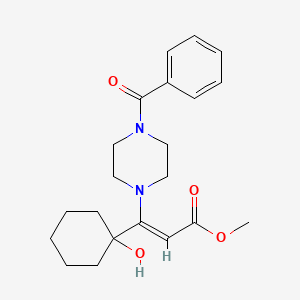 molecular formula C21H28N2O4 B3828577 methyl 3-(4-benzoyl-1-piperazinyl)-3-(1-hydroxycyclohexyl)acrylate 
