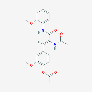 molecular formula C21H22N2O6 B3828583 4-{2-(acetylamino)-3-[(2-methoxyphenyl)amino]-3-oxo-1-propen-1-yl}-2-methoxyphenyl acetate 