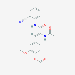 molecular formula C21H19N3O5 B3828607 4-{2-(acetylamino)-3-[(2-cyanophenyl)amino]-3-oxo-1-propen-1-yl}-2-methoxyphenyl acetate 