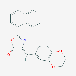 molecular formula C22H15NO4 B382861 4-(2,3-dihydro-1,4-benzodioxin-6-ylmethylene)-2-(1-naphthyl)-1,3-oxazol-5(4H)-one 