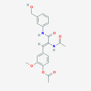 molecular formula C21H22N2O6 B3828618 4-(2-(acetylamino)-3-{[3-(hydroxymethyl)phenyl]amino}-3-oxo-1-propen-1-yl)-2-methoxyphenyl acetate 