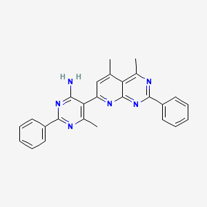 molecular formula C26H22N6 B3828633 5-(4,5-dimethyl-2-phenylpyrido[2,3-d]pyrimidin-7-yl)-6-methyl-2-phenyl-4-pyrimidinamine 