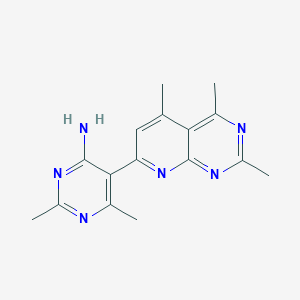molecular formula C16H18N6 B3828636 2,6-dimethyl-5-(2,4,5-trimethylpyrido[2,3-d]pyrimidin-7-yl)-4-pyrimidinamine 