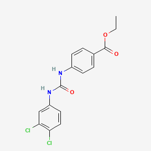 molecular formula C16H14Cl2N2O3 B3828651 ethyl 4-({[(3,4-dichlorophenyl)amino]carbonyl}amino)benzoate 