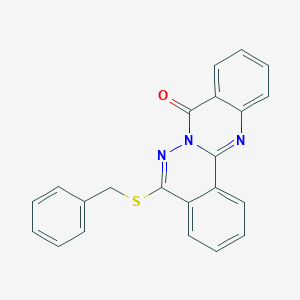 molecular formula C22H15N3OS B382868 5-ベンジルスルファニルキナゾリノ[2,3-a]フタラジン-8-オン CAS No. 379250-17-6