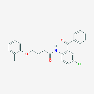 molecular formula C24H22ClNO3 B382872 N-(2-benzoyl-4-chlorophenyl)-4-(2-methylphenoxy)butanamide 