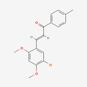 molecular formula C18H17BrO3 B3828731 3-(5-bromo-2,4-dimethoxyphenyl)-1-(4-methylphenyl)-2-propen-1-one 